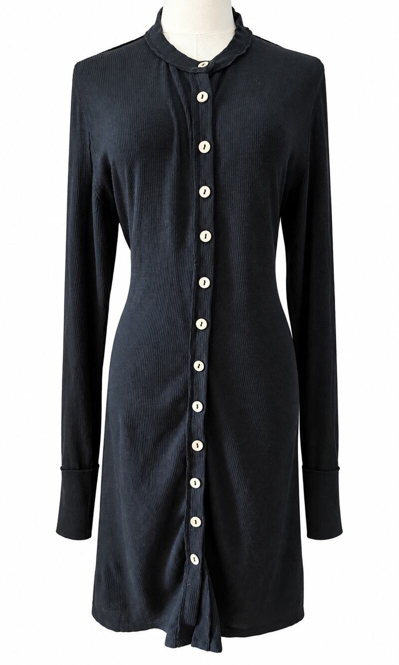 Free People We The Free Gia Black Cardigan Button Boho Duster Dress X-Large